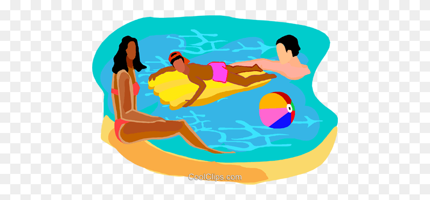 480x331 People Relaxing In A Swimming Pool Royalty Free Vector Clip Art - People Swimming Clipart