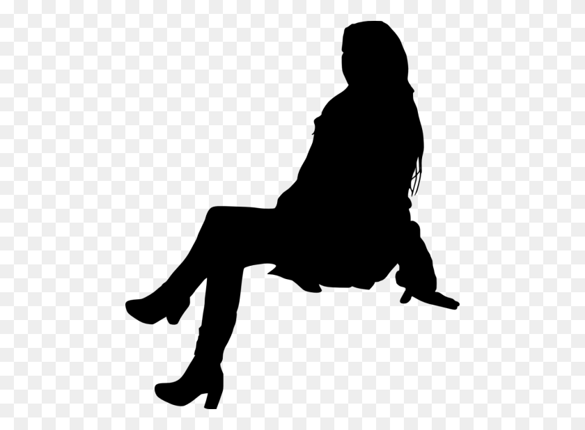 480x558 People Sitting Silhouette Png - PNG Silhouette