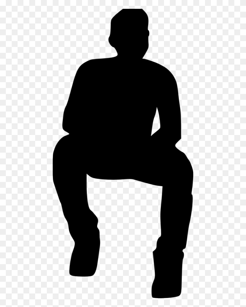 480x986 People Sitting Silhouette Png - Black People PNG