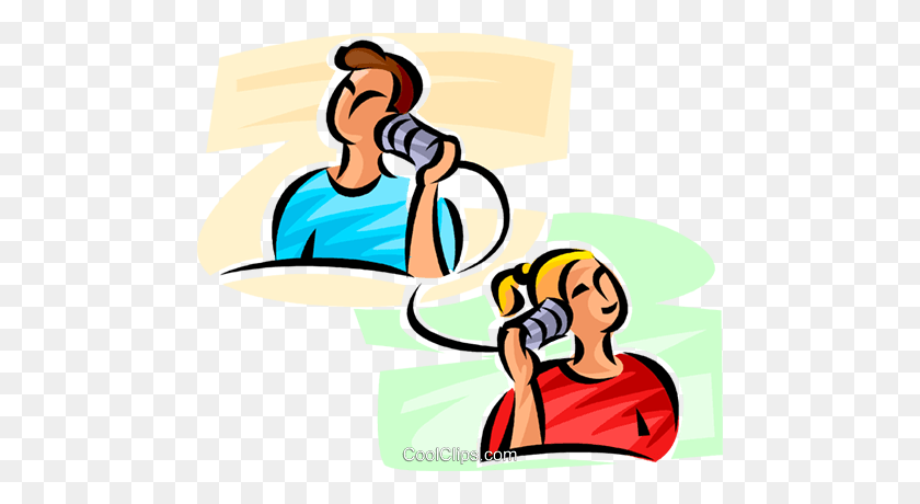 480x400 Personas Hablando Por Teléfono Imágenes Prediseñadas De Vector Libre De Regalías - Imágenes Prediseñadas De Personas Hablando