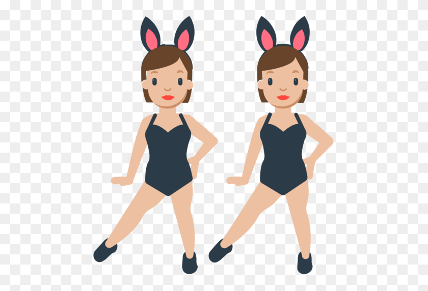 512x512 People With Bunny Ears Emoji - Bunny Ears PNG