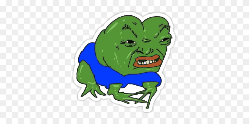 375x360 Pepe The Angry Frog Pepe Pegatinas Impresiones En Lienzo - Angry Pepe Png
