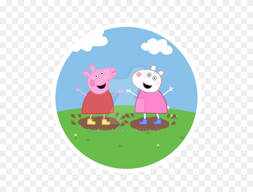 1024x759 Peppa And Suzy Jumping In Mud Puddles - Mud Puddle Clipart