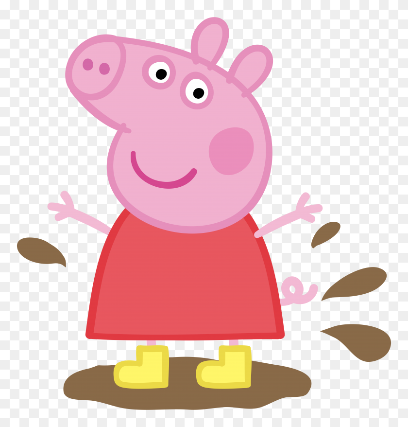 7627x8000 Peppa Pig In Muddy Puddle Transparent Png Gallery - Puddle PNG