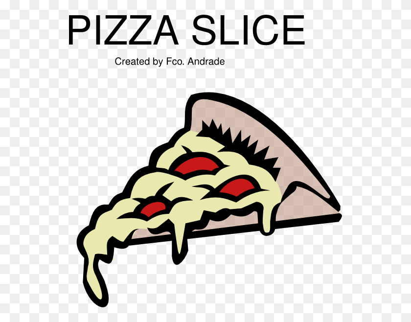 558x598 Pepperoni Pizza Slice Clip Art - Pizza Cartoon PNG