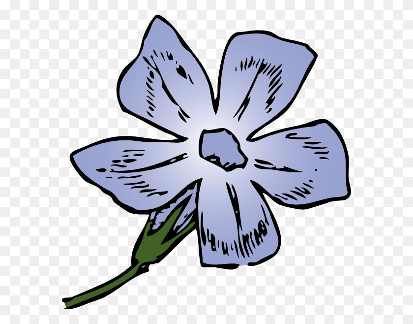 588x598 Periwinkle Bloom Clipart Png For Web - Blooming Flower Clipart