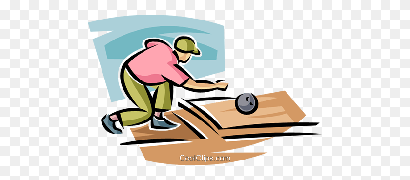 480x309 Person Bowling Royalty Free Vector Clip Art Illustration - Physical Activity Clipart