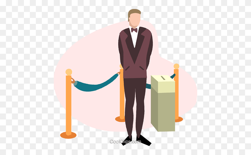 480x459 Person Collecting Movie Tickets Royalty Free Vector Clip Art - Movie Ticket Clipart