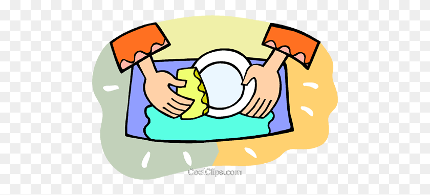 480x321 Person Doing The Dishes Royalty Free Vector Clip Art Illustration - Dishes Clipart