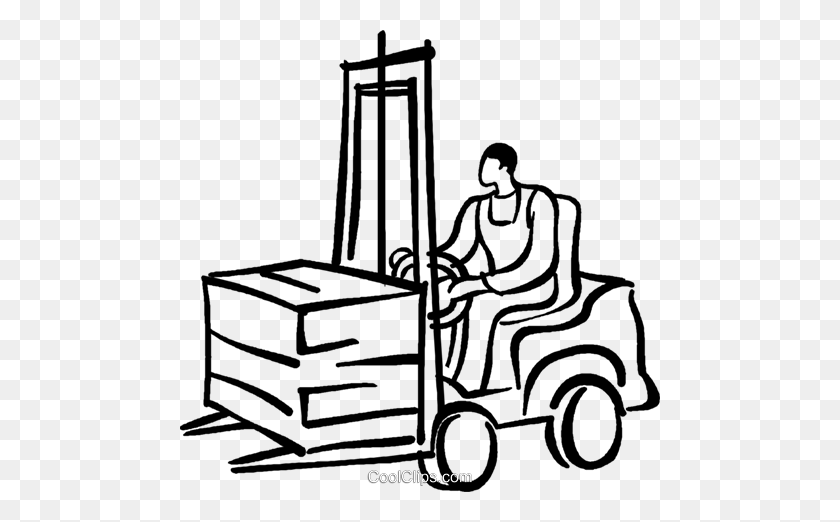 480x462 Person Driving A Forklift Royalty Free Vector Clip Art - Forklift Clip Art