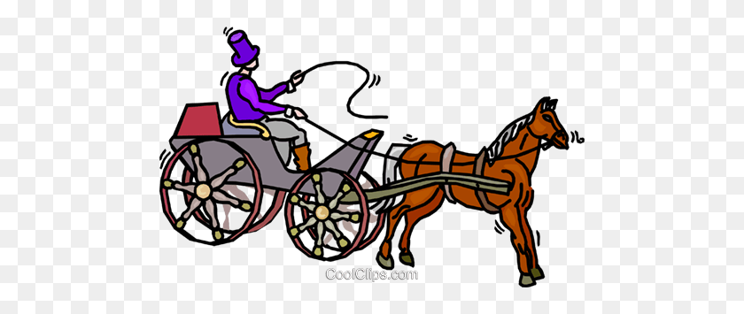 480x295 Person Driving A Horse And Buggy Royalty Free Vector Clip Art - Chariot Clipart
