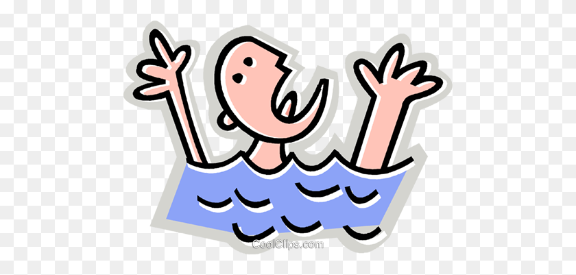 480x341 Person Drowning In The Water Royalty Free Vector Clip Art - Drowning Clipart