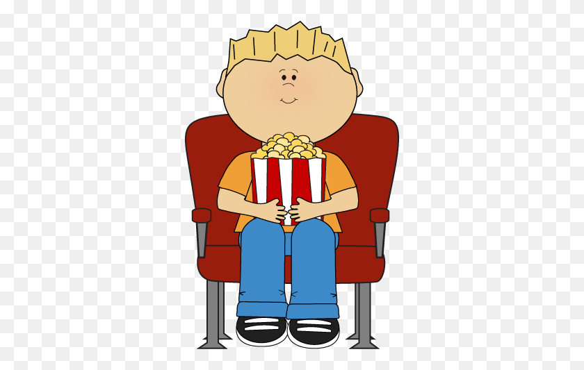 308x473 Person Eating Popcorn Clipart - Popcorn Clipart PNG