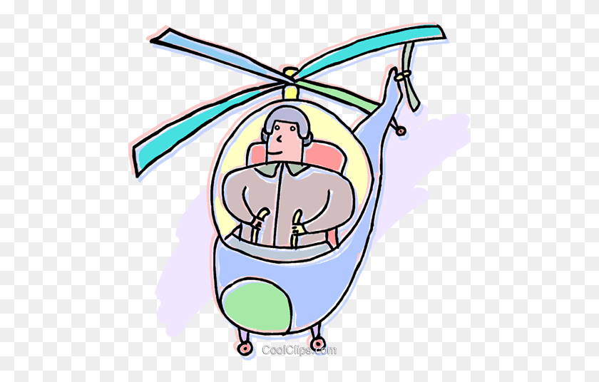 480x476 Person Flying A Helicopter Royalty Free Vector Clip Art - Helicopter Clipart