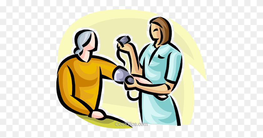 480x382 Person Having Their Blood Pressure Taken Royalty Free Vector Clip - Person Clipart PNG