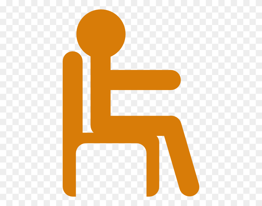 438x599 Person In Chair Clip Art Free Vector - Person Outline Clipart