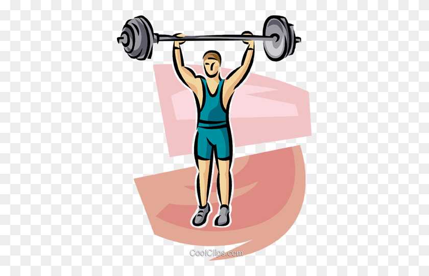 381x480 Person Lifting Weights Royalty Free Vector Clip Art Illustration - Weight Lifting Clipart