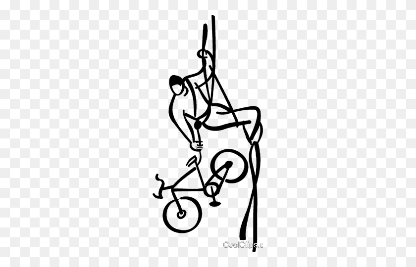 223x480 Persona Escalada Con Una Bicicleta Imágenes Prediseñadas Vectoriales Libres De Derechos - Imágenes Prediseñadas De Escalador De Montañas