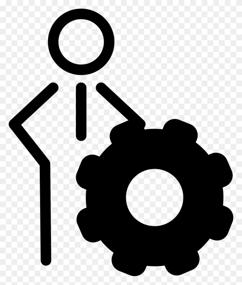 822x981 Person Outline With Cogwheel Symbol Png Icon Free Download - Person Outline PNG