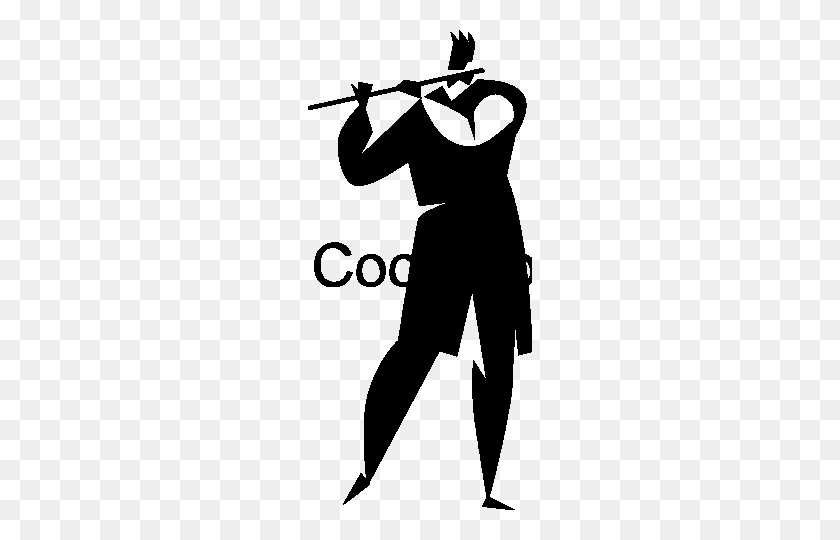 224x480 Человек, Играющий На Флейте Клипарт Клипарт Иллюстрация - Флейта Черно-Белый Клипарт