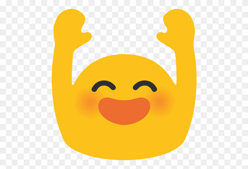 512x512 Человек Поднимает Обе Руки В Честь Праздника Emoji Для Facebook, Электронная Почта - Party Emoji Png