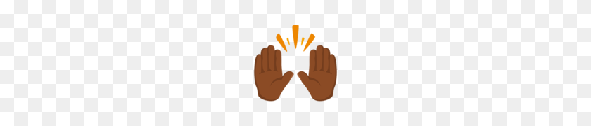 120x120 Person Raising Both Hands In Celebration With Dark Brown Skin - Raised Hands PNG