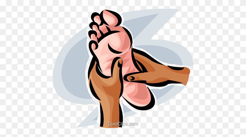 480x409 Person Receiving A Foot Massage Royalty Free Vector Clip Art - Foot Clipart