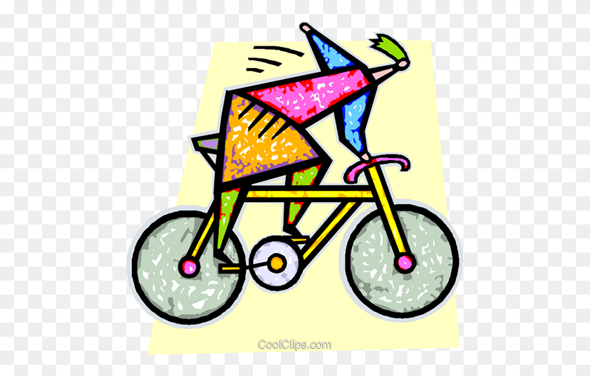 480x476 Persona En Bicicleta Libre De Regalías Vector Clipart Ilustración - Montar En Bicicleta Clipart