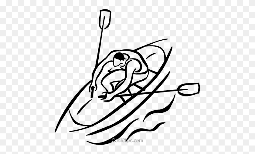 480x448 Person Rowing A Boat Royalty Free Vector Clip Art Illustration - Boat Black And White Clipart