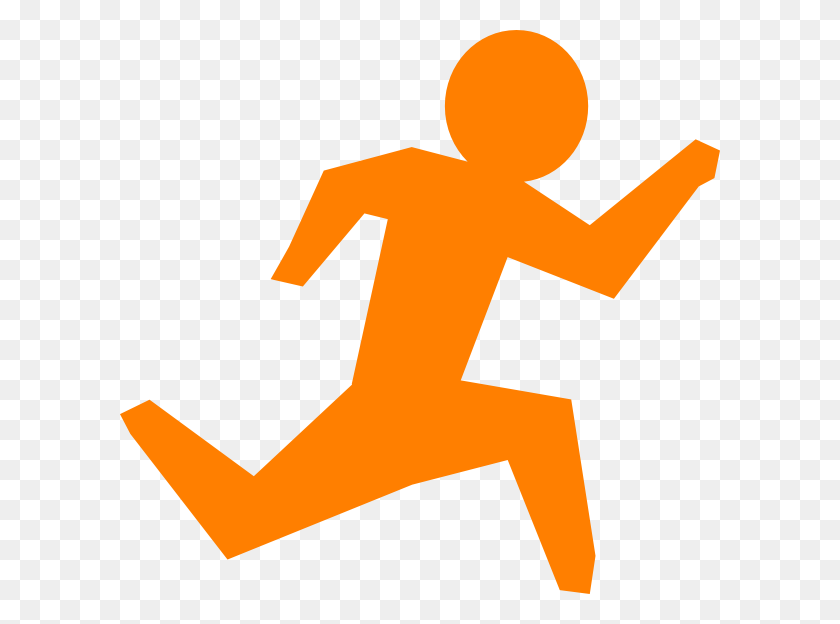 600x564 Человек Бегущий Бегущий Человек Оранжевый Картинки - Бег Клипарт Png