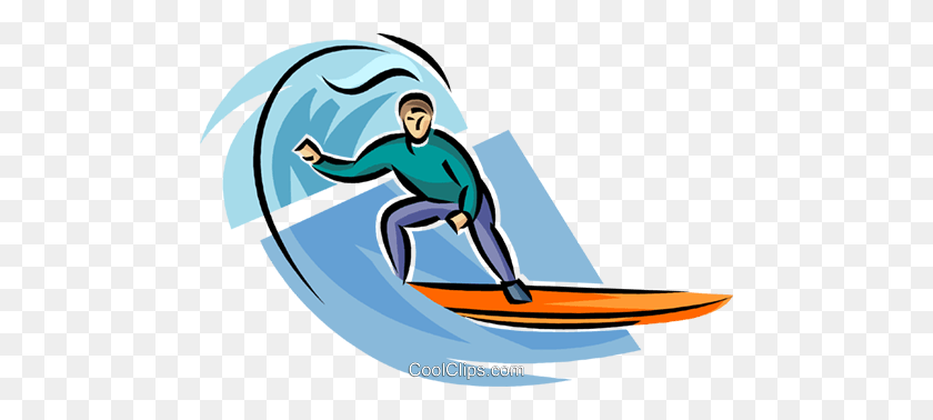 480x318 Человек, Занимающийся Серфингом, Роялти Бесплатно Векторные Иллюстрации - Серфинг Клипарт