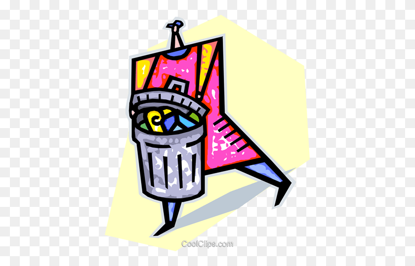 415x480 Person Talking Out The Trash Royalty Free Vector Clip Art - Picking Up Trash Clipart