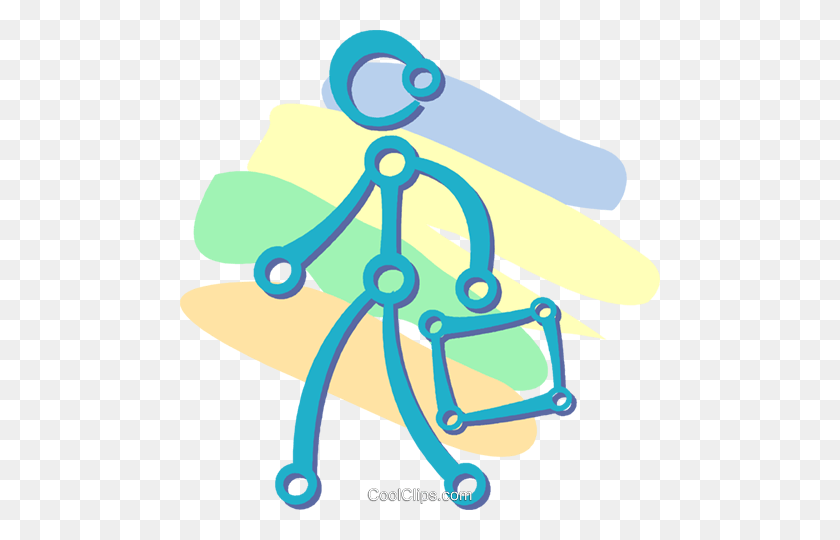480x480 Person Walking Holding A Suitcase Royalty Free Vector Clip Art - Person Walking Clipart