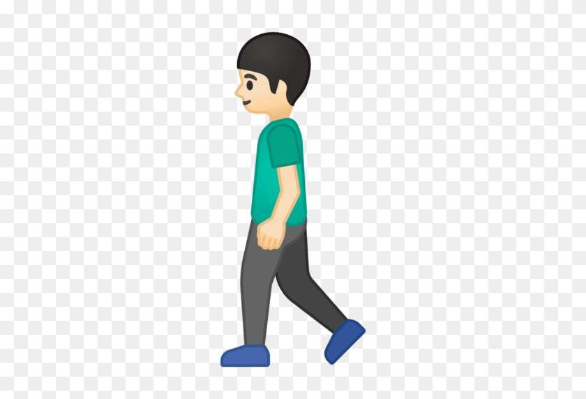512x512 Person Walking Light Skin Tone Emoji - People Walking Towards PNG