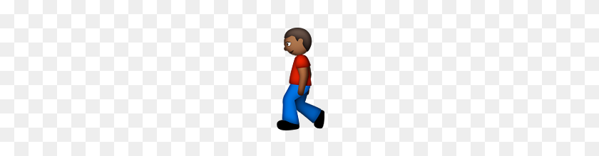 160x160 Persona Caminando Medio Tono De Piel Oscuro Emoji En Apple Ios - Persona Caminando Png