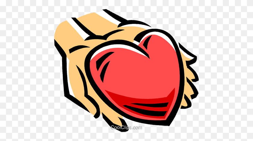 480x407 Person With A Heart In Their Hands Royalty Free Vector Clip Art - Heart With Hands Clipart