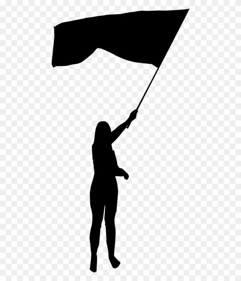 480x919 Person With Flag Silhouette Png - Person Silhouette PNG