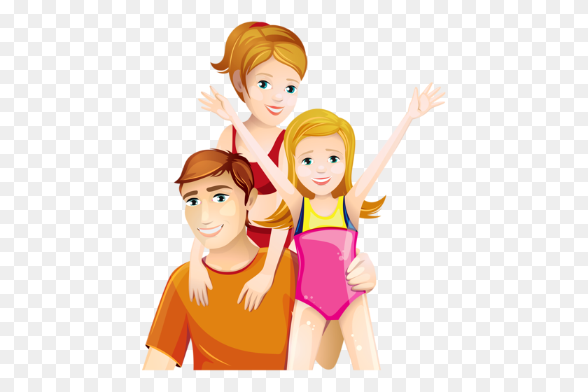 434x500 Personajes, Ilustración, Individu, Personne, Gens Clipart - Happy Family Clipart