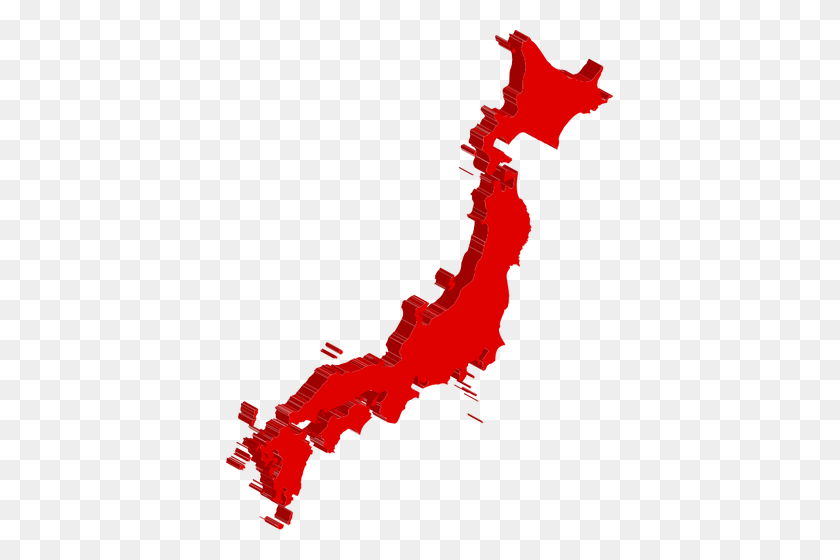 387x500 Perspective Of Japan - Japan Map Clipart