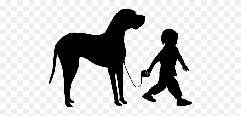 500x346 Pet Clipart Walk Dog - Dog On Leash Clip Art