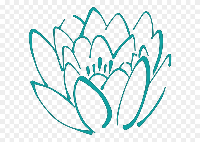 600x537 Petal Teal Lotus Clip Art - Teal Flower Clipart