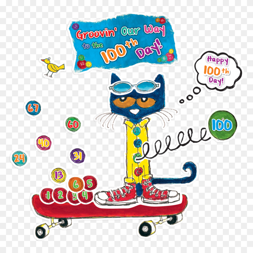 900x900 Pete The Cat Groovy Days Of School Bulletin Board - Pete The Cat PNG