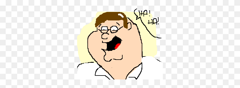 300x250 Peter Griffin Laughing Audibly Drawing - Peter Griffin Face PNG