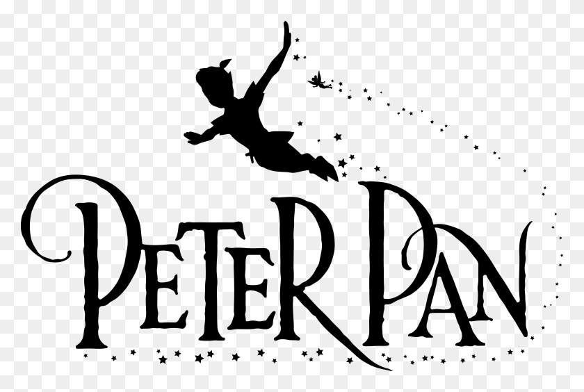 4459x2882 Peter Pan Blanco Y Negro Clipart - Peter Pan Clipart