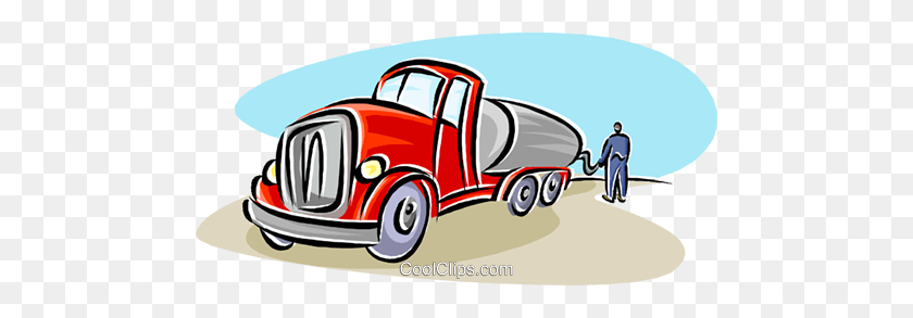 480x233 Camión De Petróleo Libre De Regalías Imágenes Prediseñadas De Vector Ilustración - Camión Diesel Clipart