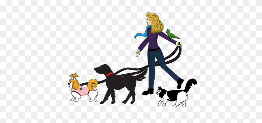 450x334 Pets Clipart Dog Sitting - Walking A Dog Clipart