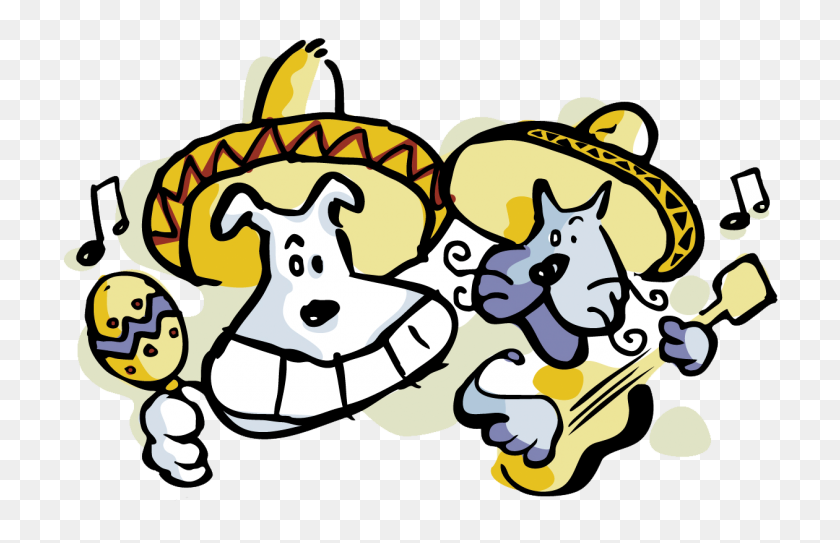 1260x781 Pets Clipart Together - Fiesta Clipart Black And White
