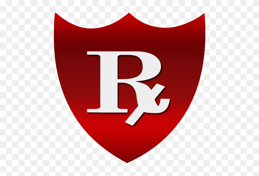 512x512 Pharmacy Red Rx Shield Clipart Image - Shield Images Clipart