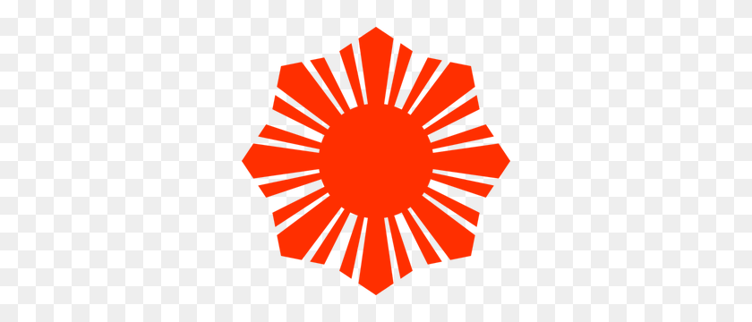 300x300 Bandera De Filipinas Símbolo Del Sol De La Silueta Roja - Sol Silueta Png