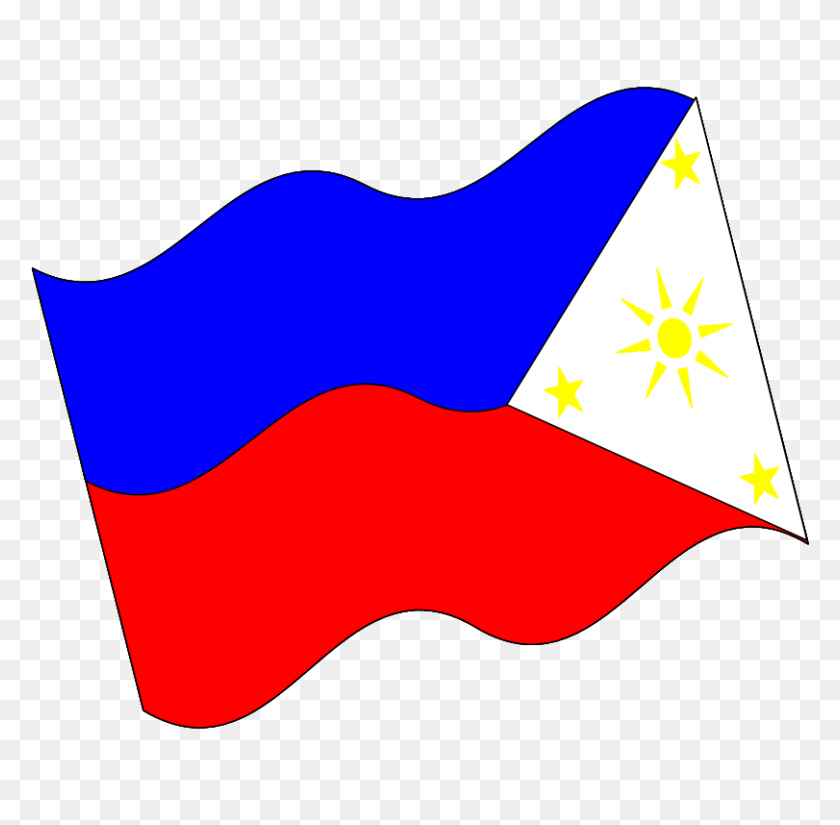 811x796 Бесплатный Клипарт Флаг Филиппин - Развевающийся Флаг Клипарт